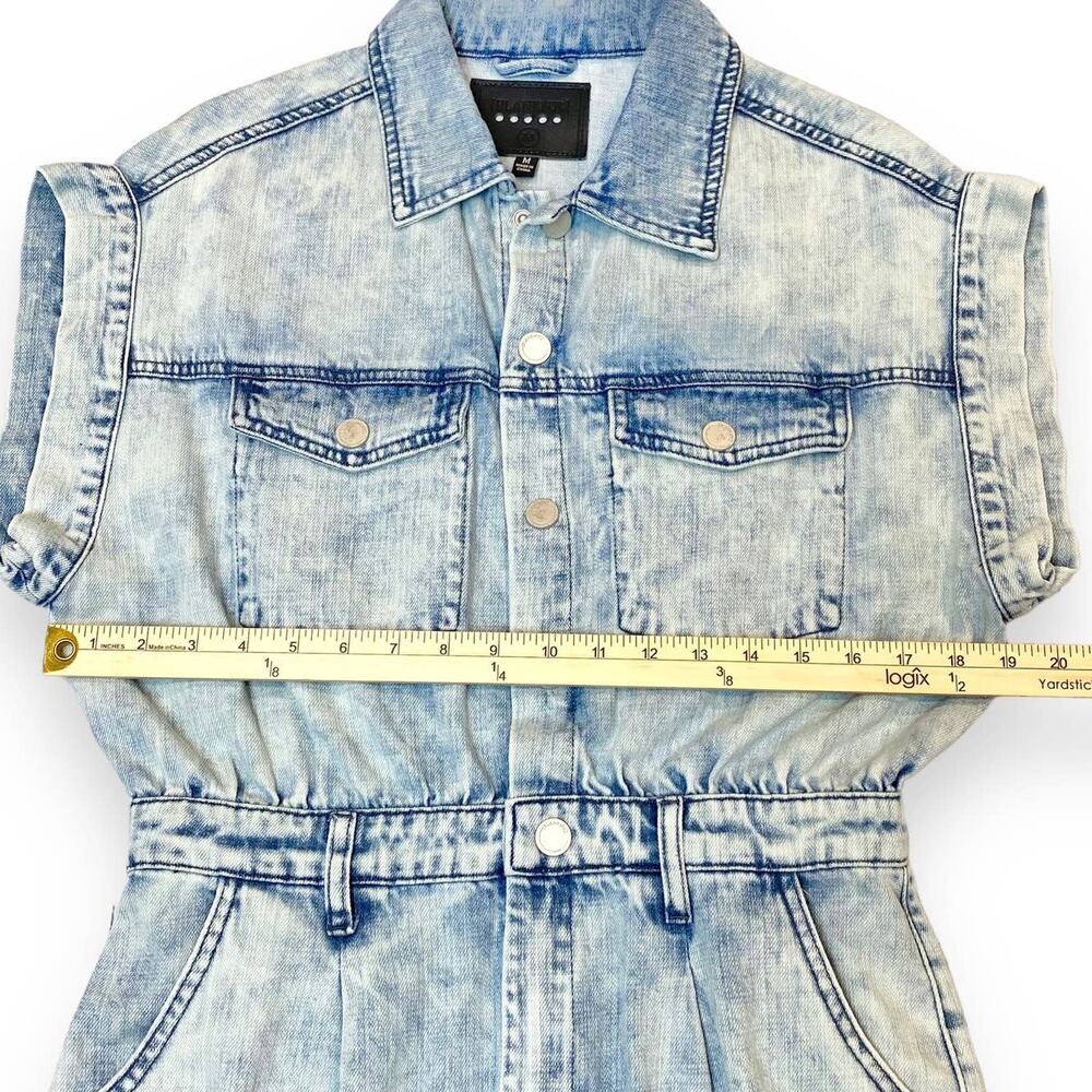 Revolve x Blank NYC Romper Women's Medium Blue Blind Journey Washed Denim - Picture 12 of 16